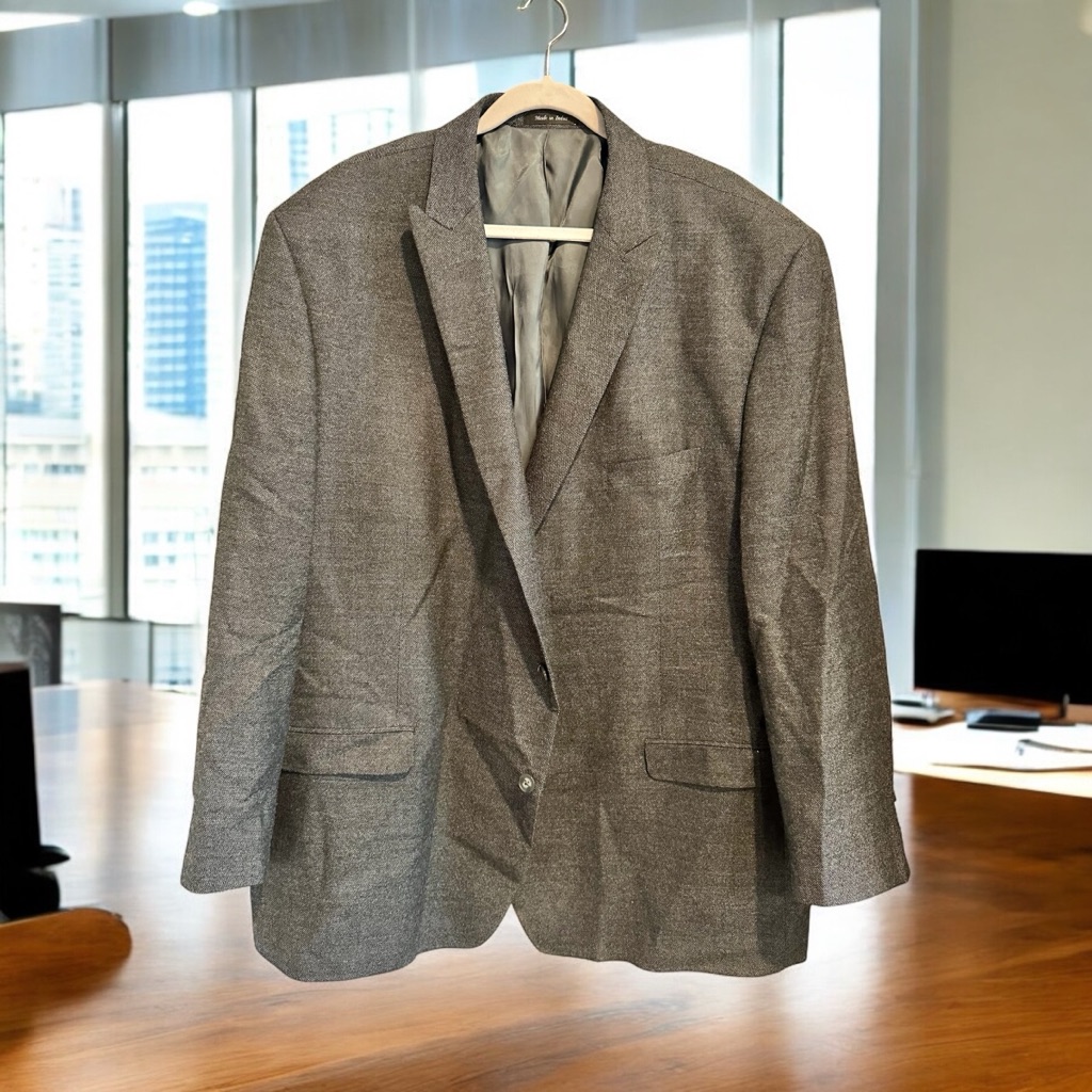 Calvin Klein Big And Tall Men’s Wool Gray Sport Coat Blazer Suit Jacket.